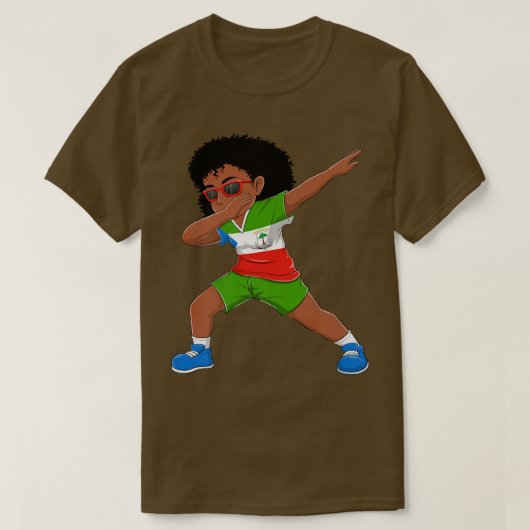 Dabbing Girl Equatorial Guinea Flag Kids Dab Dance T-shirt (Design voorkant)