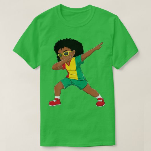 Dabbing Girl Guinee-Bissause Kinder Dab Dance T-shirt (Design voorkant)