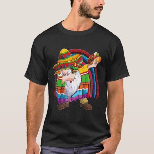 Dabbing Gnome Cinco de Mayo Fiesta Taco Sombrero R T-shirt (Voorkant)
