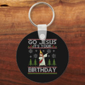 Dabbing Go Jesus Het is je Birthday Merry Christma Sleutelhanger (Voorkant)