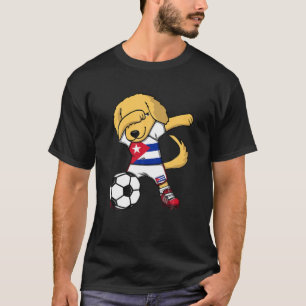 Dabbing Golden Retriever Cuba Soccer Fans Jersey T-shirt