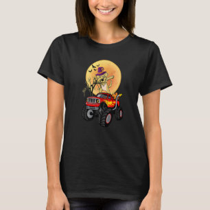 Dabbing Golden Retriever Dog Witch Monster Truck H T-shirt