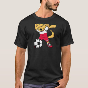 Dabbing Golden Retriever Poland Soccer Fans Jersey T-shirt