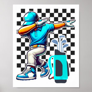 Dabbing Golf Player Golfer Golfing Funny Boys Mann Poster