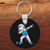 Dabbing Golf Speler Golfer Golfen Grappige Kindere Sleutelhanger (Voorkant)