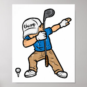 Dabbing Golfer Funny Golfen Golfer Dad Mannen Boys Poster