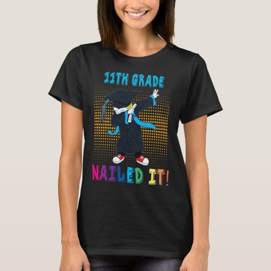 Dabbing Graduation Boy 11TH GRADE Nailed It T-shirt (Voorkant)