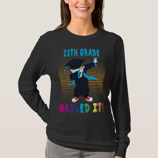 Dabbing Graduation Boy 11TH GRADE Nailed It T-shirt (Voorkant)
