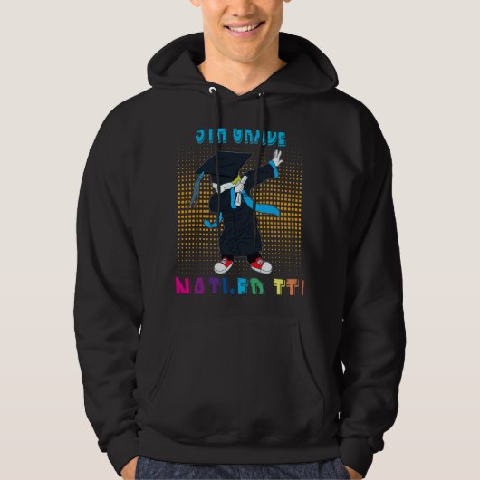 Dabbing Graduation Boy 5TH GRADE Nailed It Hoodie (Voorkant)