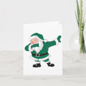 Dabbing Green Santa Claus | Fun Holiday XMAS Humor Feestdagen Kaart (Voorkant)
