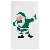 Dabbing Green Santa Claus | Fun Holiday XMAS Humor Klein Cadeauzakje (Achterkant)