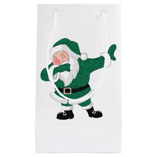 Dabbing Green Santa Claus | Fun Holiday XMAS Humor Klein Cadeauzakje (Voorkant)