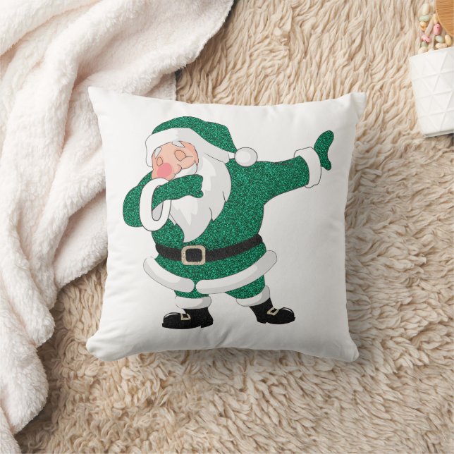 Dabbing Green Santa Claus | Fun Holiday XMAS Humor Kussen (Deken)