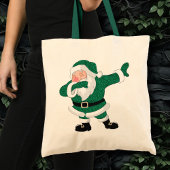 Dabbing Green Santa Claus | Fun Holiday XMAS Humor Tote Bag