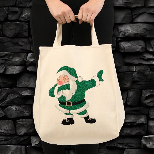 Dabbing Green Santa Claus | Fun Holiday XMAS Humor Tote Bag
