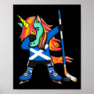 Dabbing Groene Eenhoorn Schotland IJshockeyfans Je Poster