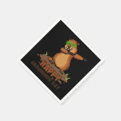 Dabbing Groundhog Lovers Happy Groundhog Day T-Shi Servet (Hoek)