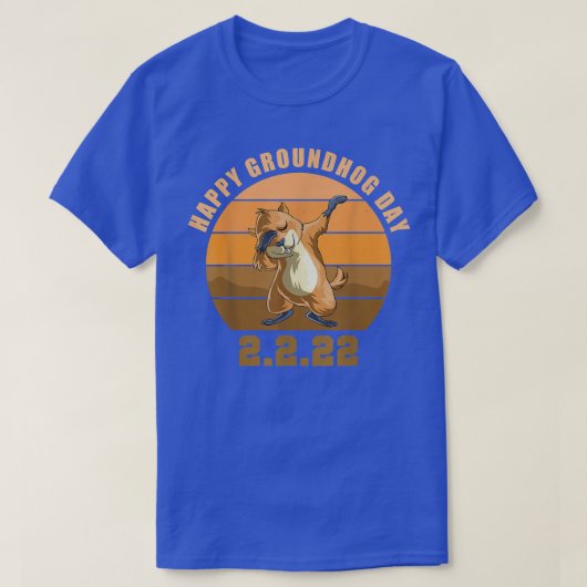 Dabbing Groundhog Lovers, Retro Happy Groundhog T-shirt (Design voorkant)
