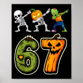 Dabbing Halloween Boys Six Seven 67 Meme Funny Kid Poster (Voorkant)