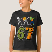Dabbing Halloween Boys Six Seven 67 Meme Funny Kid T-shirt (Voorkant)
