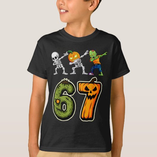 Dabbing Halloween Boys Six Seven 67 Meme Funny Kid T-shirt (Voorkant)