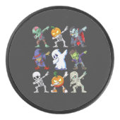 Dabbing Halloween Boys Skeleton Hockey Puck (Voorkant)
