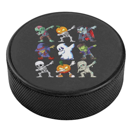 Dabbing Halloween Boys Skeleton Hockey Puck (3/4)