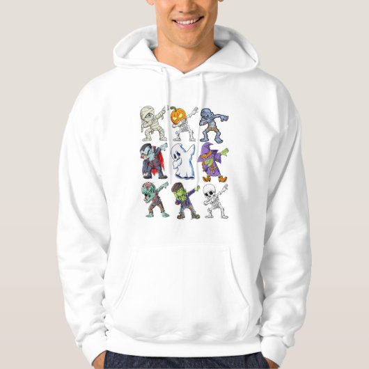 Dabbing Halloween Boys Skeleton Zombie Mummy Hoodie (Voorkant)