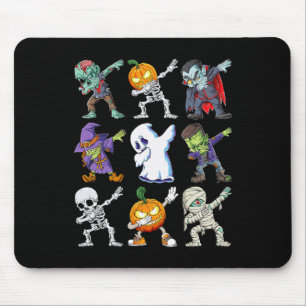 Dabbing Halloween Boys Skeleton Zombie Scary Pumpk Muismat