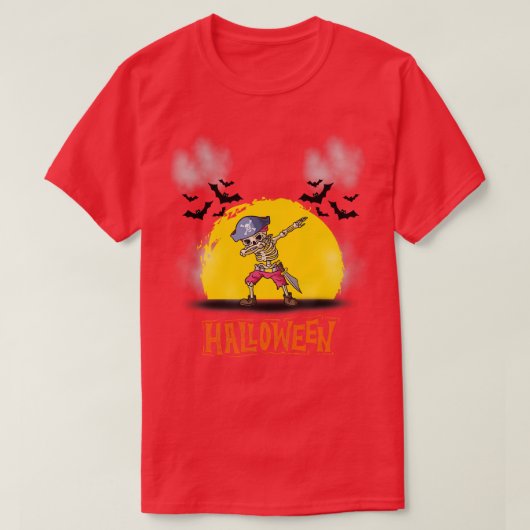 Dabbing Halloween Boys Skeleton Zombie Scary Pumpk T-shirt (Design voorkant)