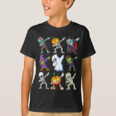 Dabbing Halloween Boys Skeleton Zombie Y Pumpkin M T-shirt (Voorkant)