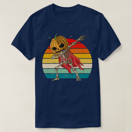 Dabbing Halloween JackoLantern Skeleton Pumpkin Re T-shirt (Design voorkant)