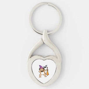 Dabbing Halloween Pug Dog Sleutelhanger