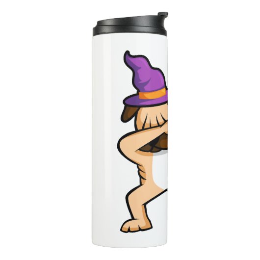 Dabbing Halloween Pug Dog Thermosbeker (Gedraaid links)