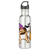 Dabbing Halloween Pug Dog Waterfles (Voorkant)