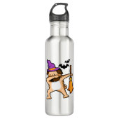 Dabbing Halloween Pug Dog Waterfles (Voorkant)