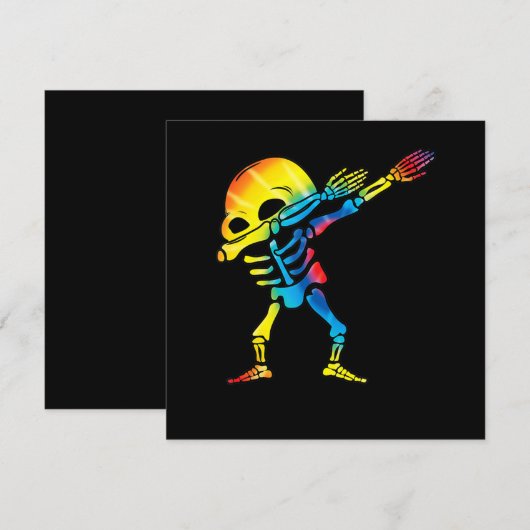 Dabbing Halloween Skelet Dab Hip Hop Skulla Kaart (Voorkant / Achterkant)
