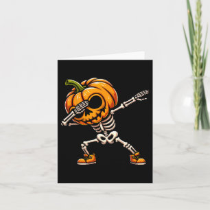 Dabbing Halloween Skeleton Boys Trick Treat Funny Kaart