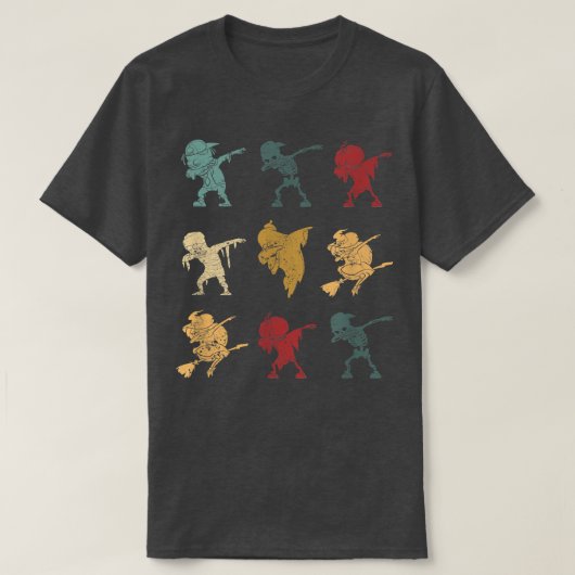 Dabbing Halloween Skeleton Zombie Ghost Witch Scar T-shirt (Design voorkant)