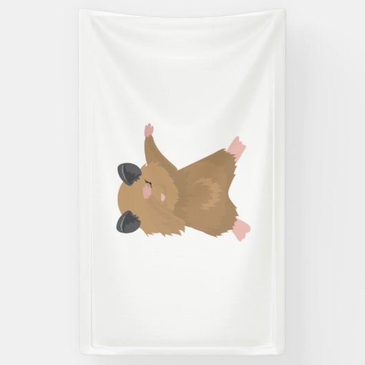 Dabbing Hamster Dance Funny Dab Dance Gift Idee Spandoek (Verticaal)