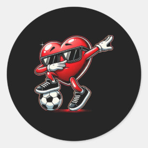 Dabbing Hart Dab Schattige Valentijnsdag Jongens V Ronde Sticker