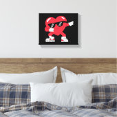 Dabbing Hart Grappige Cadeaus Valentijnsdag Canvas Afdruk (Insitu (Slaapkamer))