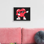 Dabbing Hart Grappige Cadeaus Valentijnsdag Canvas Afdruk (Insitu (Woonkamer))