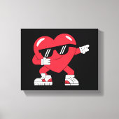 Dabbing Hart Grappige Cadeaus Valentijnsdag Canvas Afdruk (Voorkant)