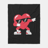 Dabbing Hart Grappige Cadeaus Valentijnsdag Fleece Deken (Voorkant)