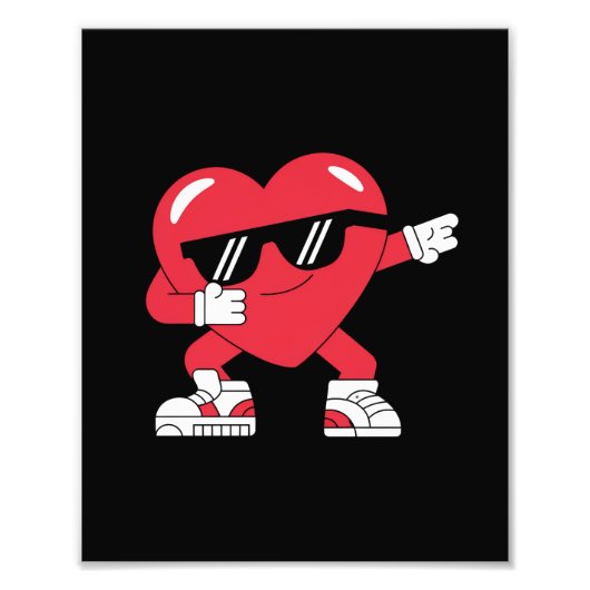 Dabbing Hart Grappige Cadeaus Valentijnsdag Foto Afdruk (Voorkant)