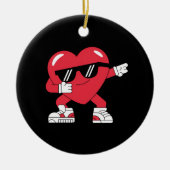 Dabbing Hart Grappige Cadeaus Valentijnsdag Keramisch Ornament (Voorkant)