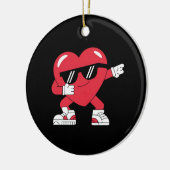 Dabbing Hart Grappige Cadeaus Valentijnsdag Keramisch Ornament (Links)