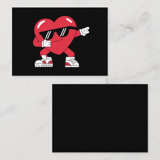 Dabbing Hart Grappige Cadeaus Valentijnsdag Notitiekaartje (Voorkant / Achterkant)