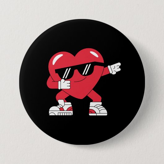 Dabbing Hart Grappige Cadeaus Valentijnsdag Ronde Button 7,6 Cm (Voorkant)